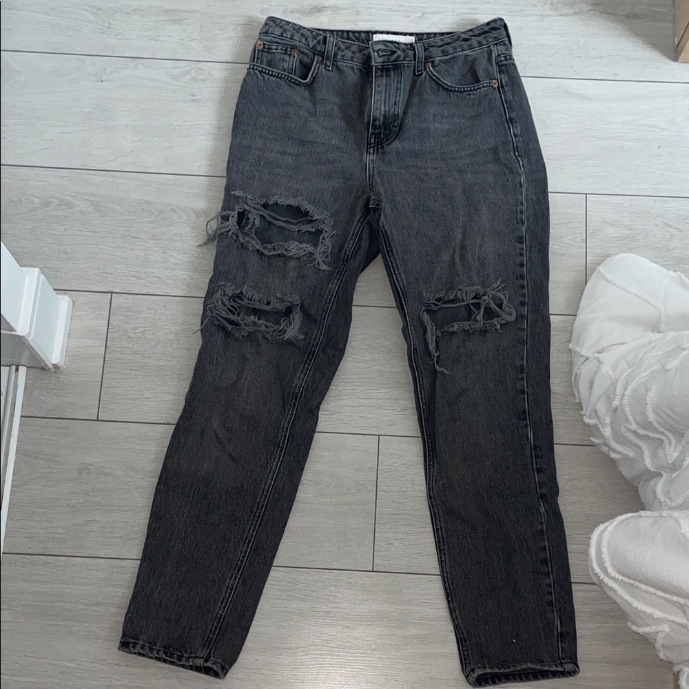 Topshop Black Distressed Jeans